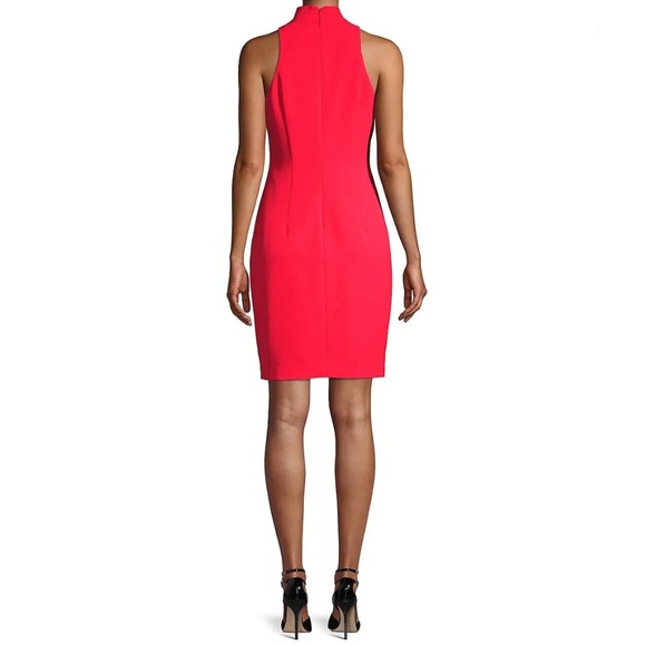 Black Halo Women's Sleeveless Twist Neck Sheath Dress - Red Career Size 12‎ - Picture 2 of 9